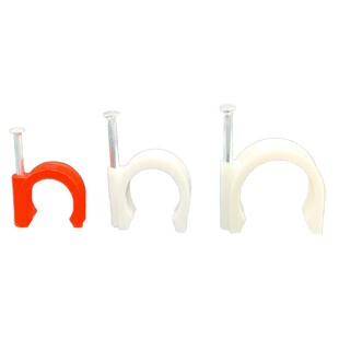 PVC16 20电线管卡钉卡扣电工骑马卡水管卡塑料钢钉边卡子马仔管夹