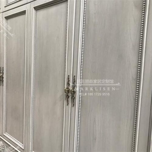 推拉门衣柜轻奢风家用卧室移滑门衣橱建筑复兴美式衣帽间六门衣橱