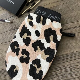 豹纹搓澡巾女士专用不伤皮肤搓澡神器细砂搓背不疼搓泥洗澡巾家用