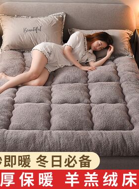 加厚保暖羊羔绒床垫床褥1.5m1.8米榻榻米单人双人床褥子垫被2x2.2
