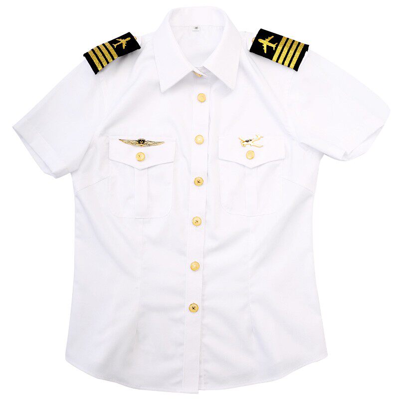 航空制服女机长服装衬衣长短袖飞行员制服职业装肩章衬衫工作服装