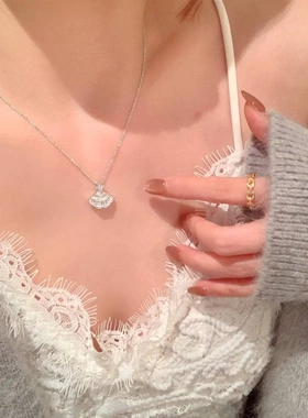 合金项链闪亮裙摆项链女轻奢高级