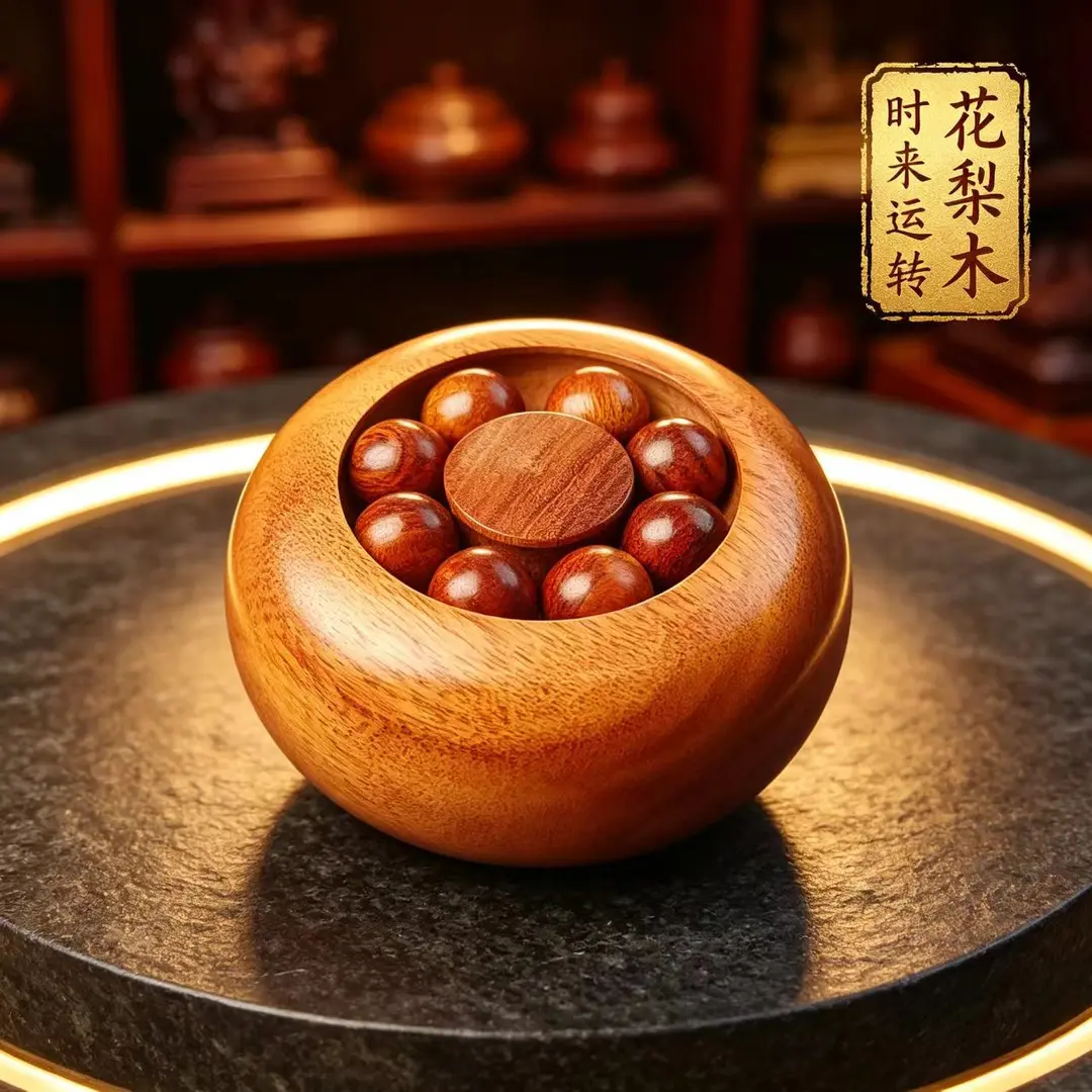 花梨木双面时来运转小巴花实木