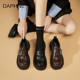 增高单鞋 达芙妮厚底乐福鞋 爆款 潮流女鞋 女真皮黑色小皮鞋 2025秋季