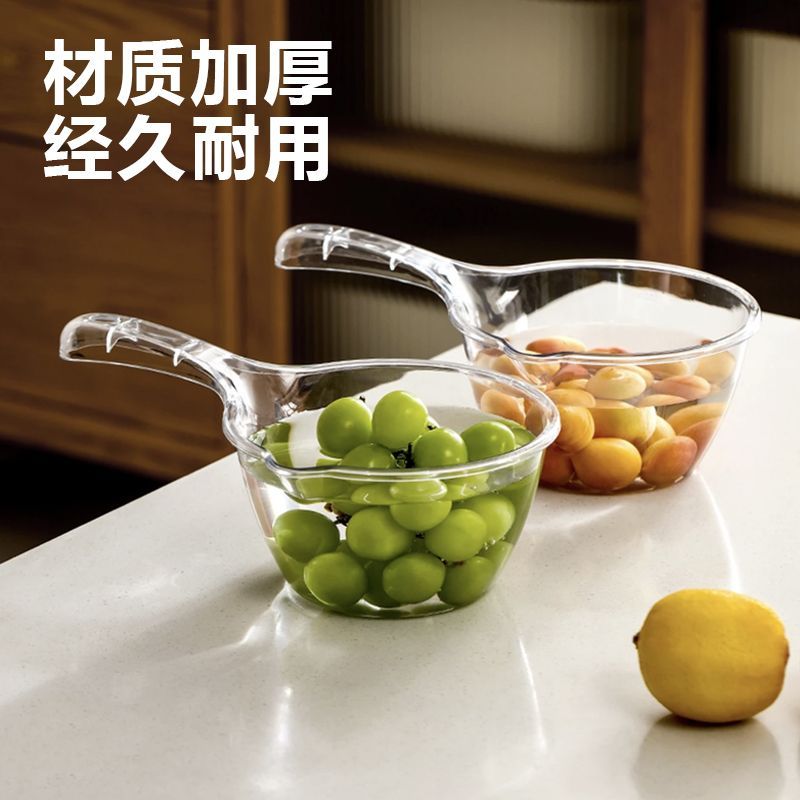 厨房神器钢化水晶瓢不碎透明带刻度大容量家用塑料舀水瓢耐用防水图片