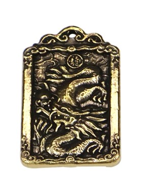 纯铜赵公明财神招财令钥匙扣挂件铜钱五帝钱招财朱砂葫芦随身挂件