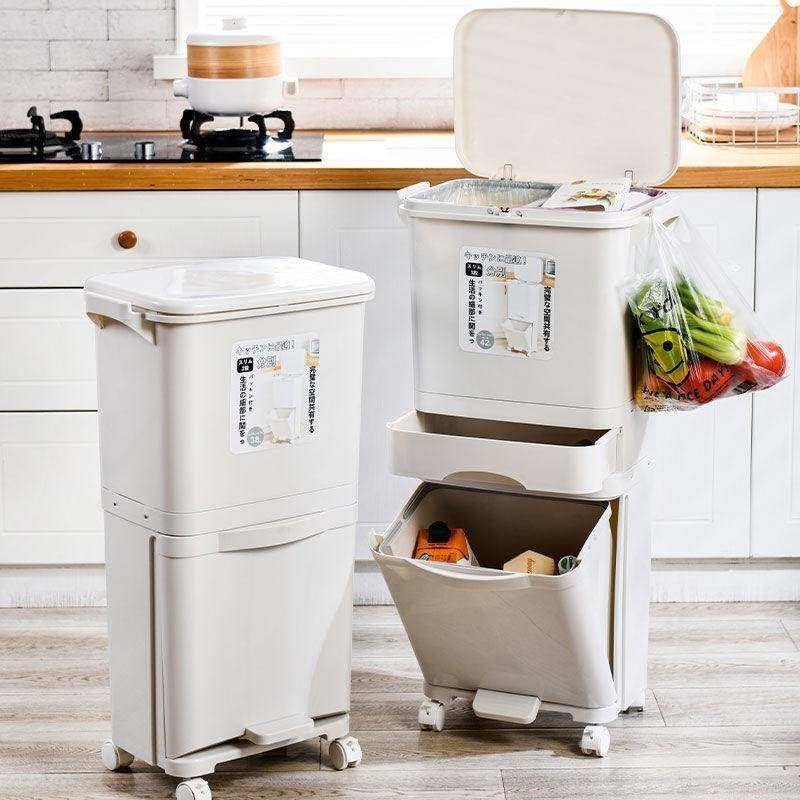 Kitchen Trash Can Recycle Bin Sorting Trash Bin Household