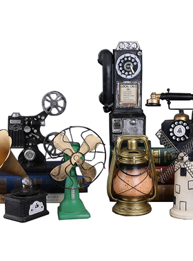 欧式怀旧复古摆件留声机美式创意家居客厅小摆设饭厅酒柜装饰品