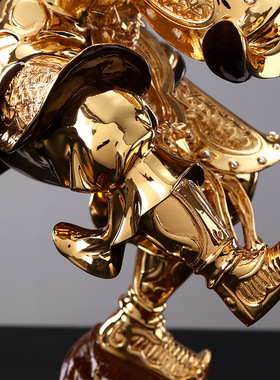 鎏金孙悟空摆件 黄铜齐天大圣 斗战胜佛 办公室中式摆件 公司礼品