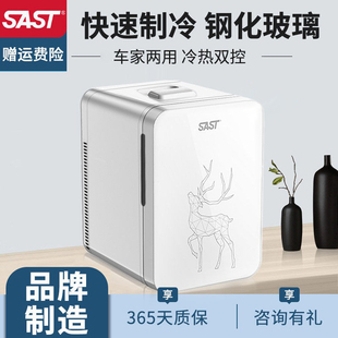 SAST车载家用迷你小冰箱12v车家两用小型冷藏化妆品母乳宿舍单人