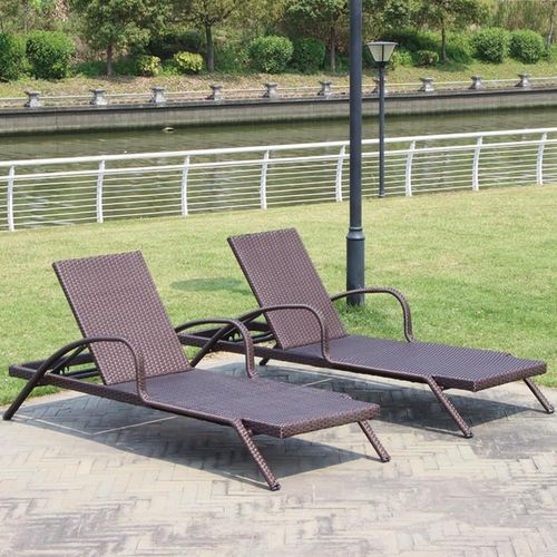 户外躺床阳台休闲藤椅室外庭院躺椅别墅游泳池躺床折叠藤编沙滩椅