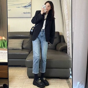 西装外套女新款春秋款宽松显瘦小个子高级感黑色小西服气质上衣女