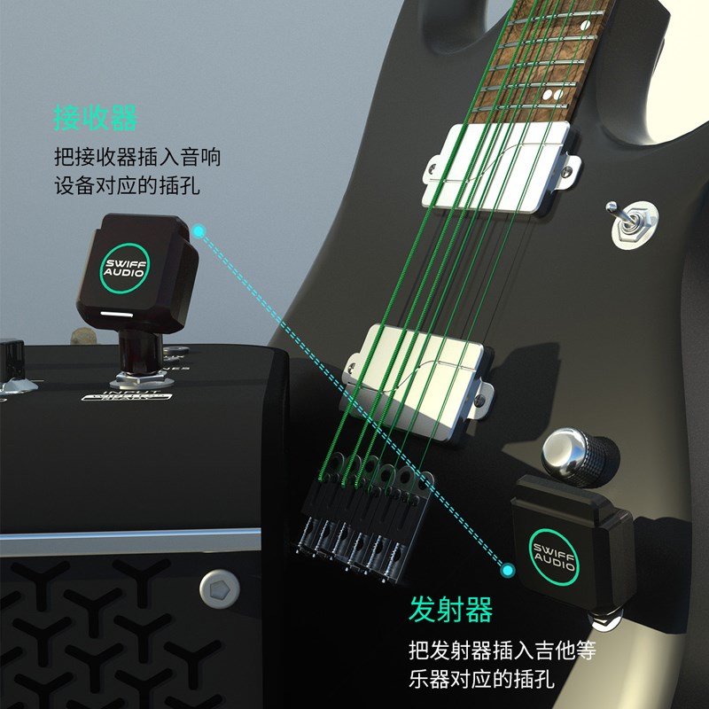 瑞孚WX503吉他发射接收器电吹管电子琴电鼓贝斯无线音频传输专用