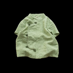 男孩日常汉服新中式国风童装男童夏装唐装薄款儿童男宝宝上衣衬衫