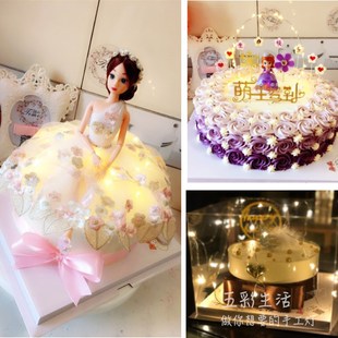 1米led灯串闪光灯发光花束灯串猫耳朵纽扣电池彩灯蛋糕装 饰串灯