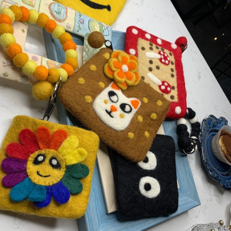 手工羊毛毡动物包包猫咪小鹿创意零钱包硬币包秋冬纯羊毛挂包三,节庆用品/礼品,创意零钱包,淘宝优惠券,粉丝福利购,淘宝优惠卷
