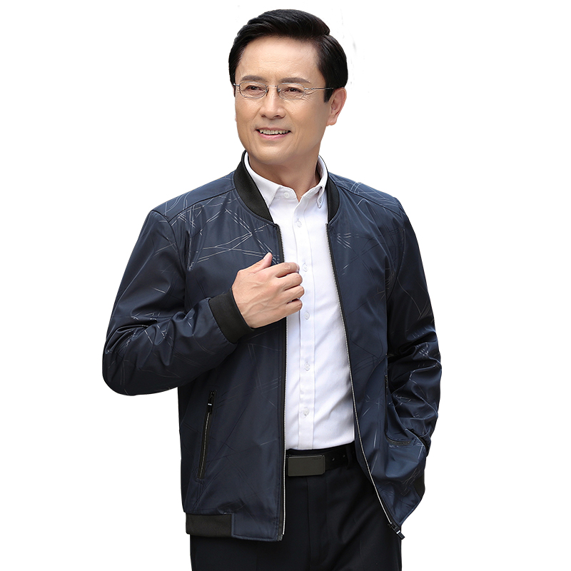 爸爸外套春秋款中年男装夹克衫春季30岁50中老年人男士休闲上衣服