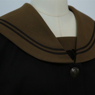 酒诗  海军领秋冬款可爱幼稚园jk制服咖啡二本学生水手服年会校服