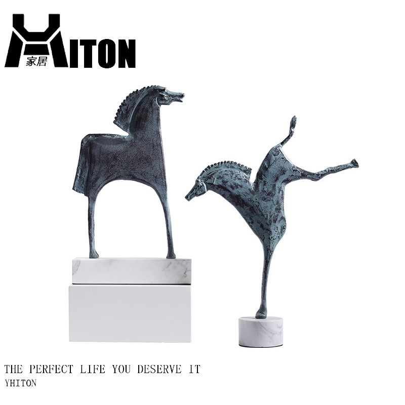 抽象唐马桌面摆设书柜办公室书房摆件中式博古架动物酒柜软装饰品