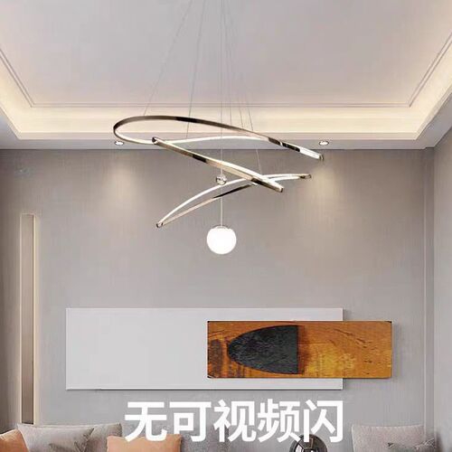 意式极简客厅吊灯高级感餐厅卧室灯不锈钢圆形艺术吊灯饭厅饭桌灯