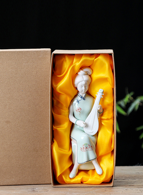 新中式摆件工艺品陶瓷侍女玄关禅意家居装饰创意客厅书房酒柜摆设