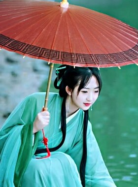 古风油纸伞咖啡色仿古怀旧国潮雨伞防雨桐油中式火锅酒店茶楼装修