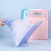 加厚A4手提文件夹竖款 试卷袋学生多层大容量风琴包科目卷子收纳袋