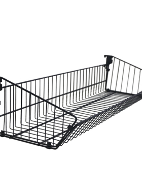 锦纳黑色可拆卸组合式挂篮四柱超市货架配件斜口可加隔片挂框窄款