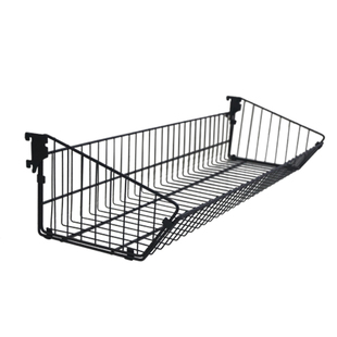 锦纳黑色可拆卸组合式挂篮四柱超市货架配件斜口可加隔片挂框窄款