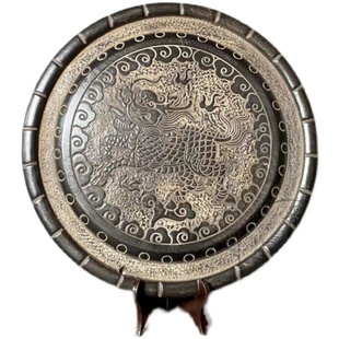 天然青石雕塑麒麟茶盘茶台手工雕刻家居装饰案头摆件茶具线雕包邮