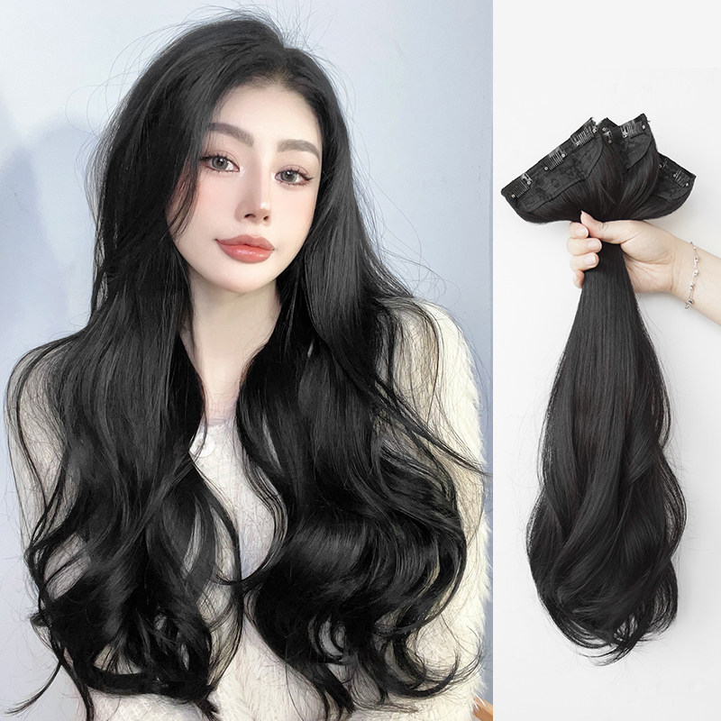 韩式微卷假发片三片式假发女长发大波浪卷发片蓬松增发量无痕接发