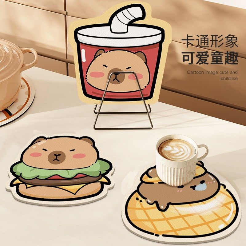 卡通餐桌隔热垫防烫杯垫家用硅藻泥吸水加厚餐垫耐高温锅垫碗垫,居家布艺,餐垫,淘宝优惠券,粉丝福利购,淘宝优惠卷