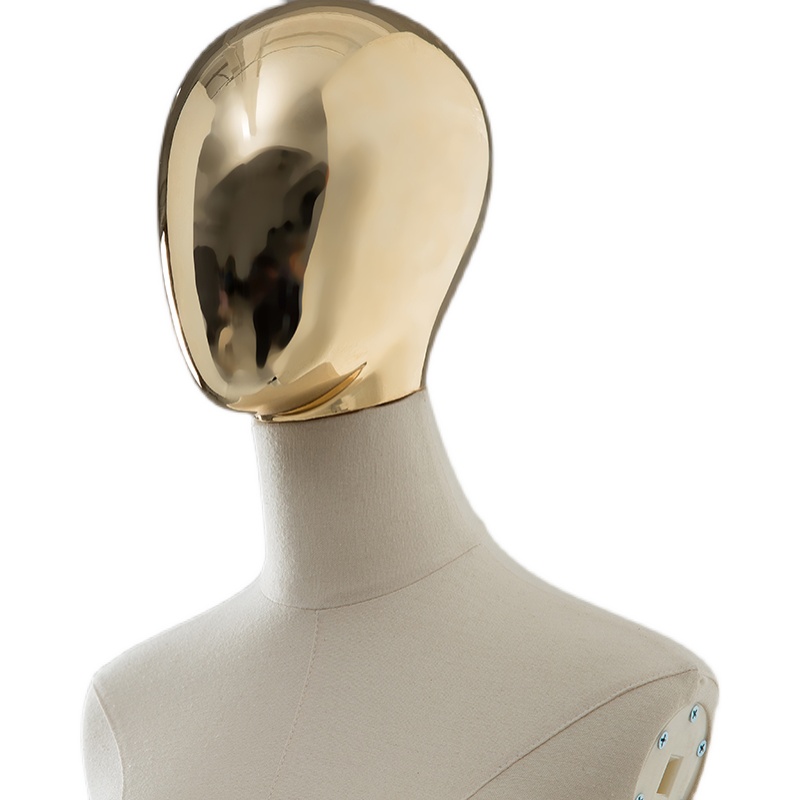 服装店模特道具女展示架女装半身假人台金银头带手橱窗展示架