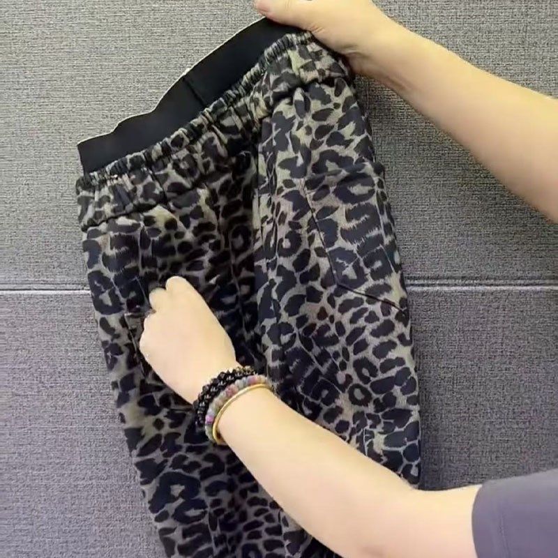 洋气百搭小马裤女冬季新款加绒加厚束脚休闲裤豹纹亮丝小脚靴裤,女装/女士精品,休闲裤,淘宝优惠券,粉丝福利购,淘宝优惠卷
