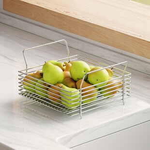 304不锈钢厨房水果蔬菜置物架放菜篮子收纳框零食架子客厅高颜值