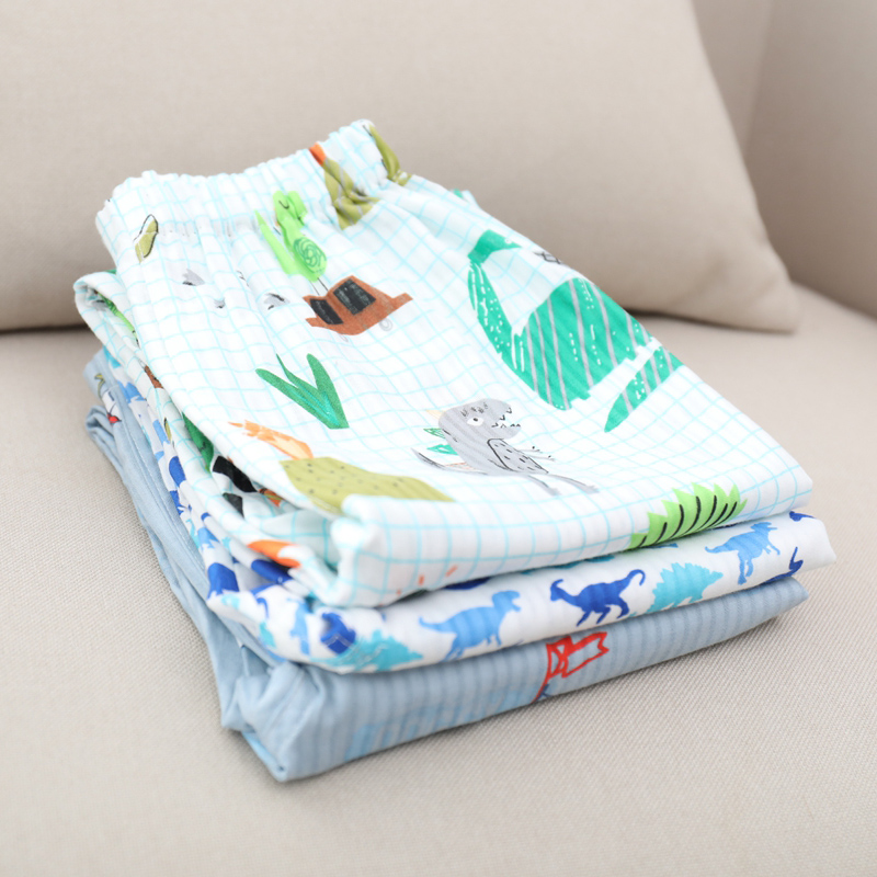 2022春秋新品儿童薄款纯棉双层纱布家居裤男童防蚊裤宝宝全棉睡裤