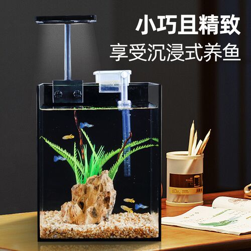 超白鱼缸小型客厅小鱼缸生态玻璃缸斗鱼金鱼缸家专用桌面造景全套