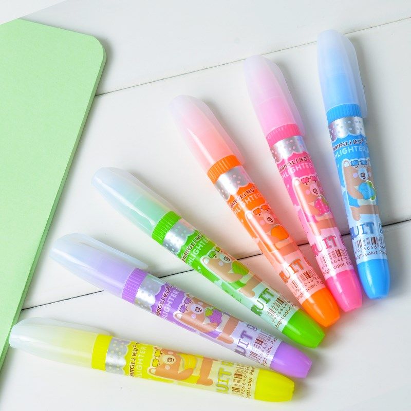 长立文具 水果熊彩色荧光笔套装6色闪光笔 记号笔标记笔,文具电教/文化用品/商务用品,荧光笔,淘宝优惠券,粉丝福利购,淘宝优惠卷