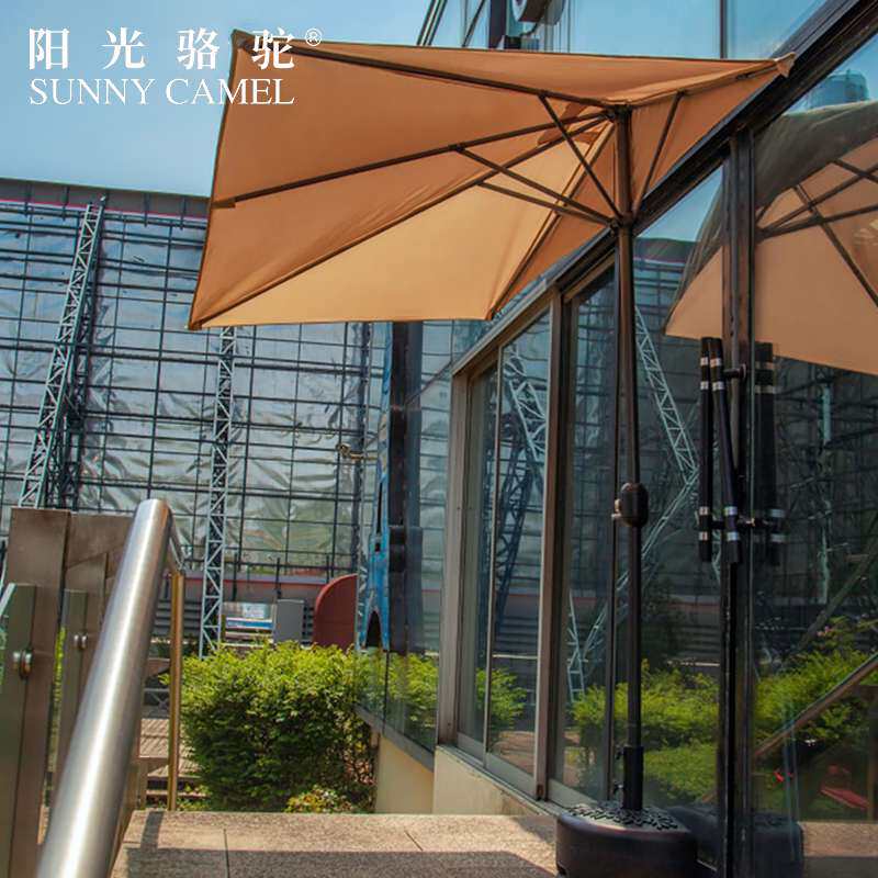 户外遮阳伞半边伞庭院花园阳台伞墙壁伞休闲室外靠墙防晒大太阳伞