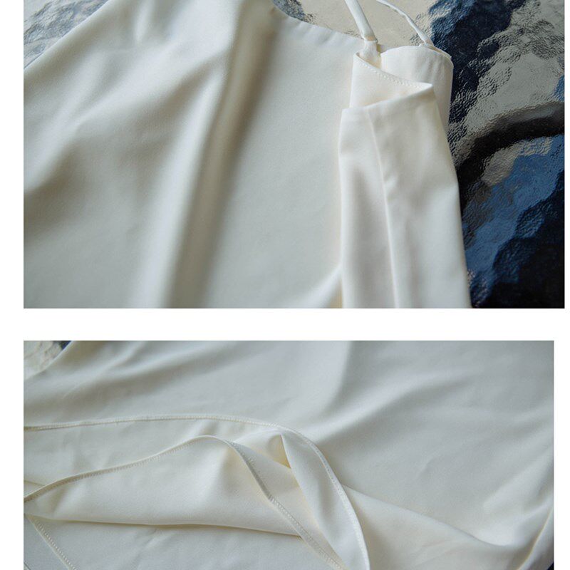 春夏外穿一字雪纺吊带宽松内搭双层复古平口小背心无袖打底小衫女