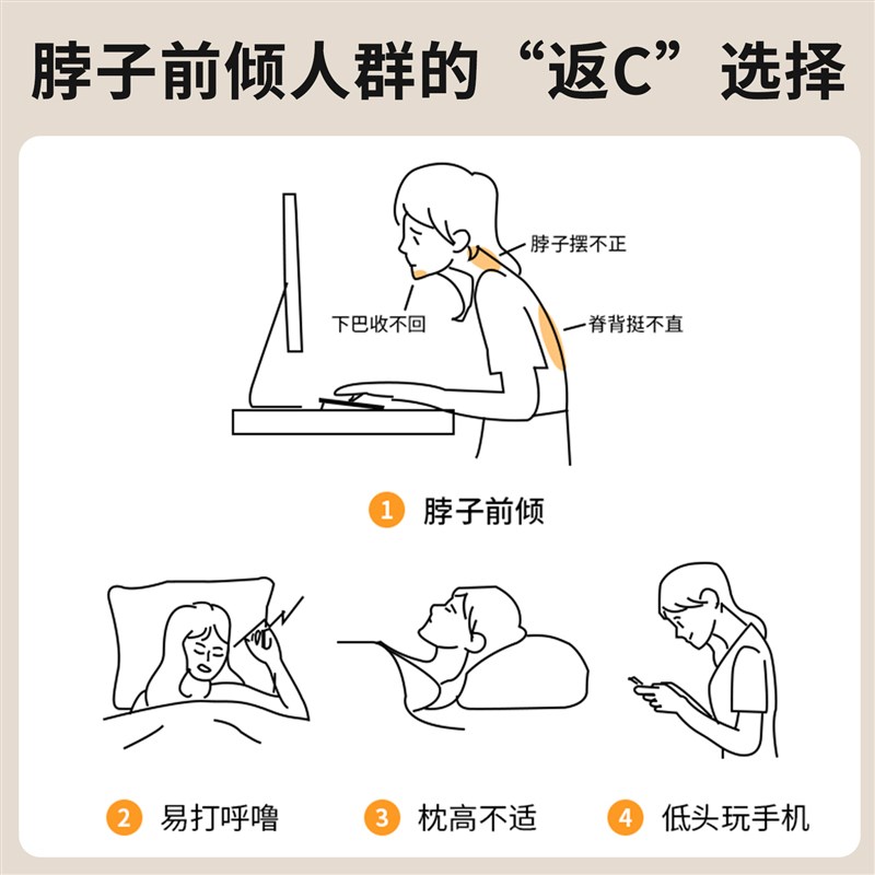 三角颈椎枕头护助成人睡眠专用反荞麦C牵支撑弓硬引糖果脖枕变直