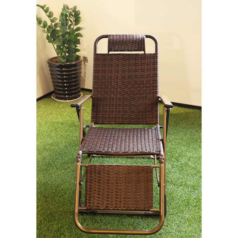 休闲便携折叠躺椅 午休懒人户外阳台公夏凉椅 手工编织藤靠背椅