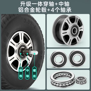 8寸10寸重型橡胶实心定向轮平板手推车拉货推车脚轮铝合金万向轮