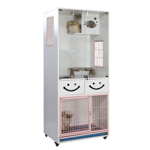 实木猫柜展示柜猫狗多层寄养笼小型中型宠物笼带厕所托盘舍犬猫笼