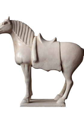 唐三彩陶瓷马家居饰品摆件工艺礼品白马旺财古玩收藏做旧仿古马