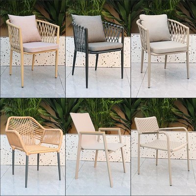 户外桌椅藤椅设计师花园室外休闲椅绳编家用椅藤编单人椅