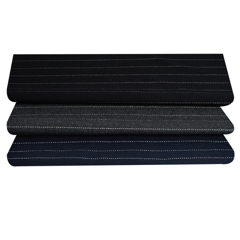 宽条纹西装布料休闲时尚阔腿裤子制服职业装抗皱混纺制衣服装面料