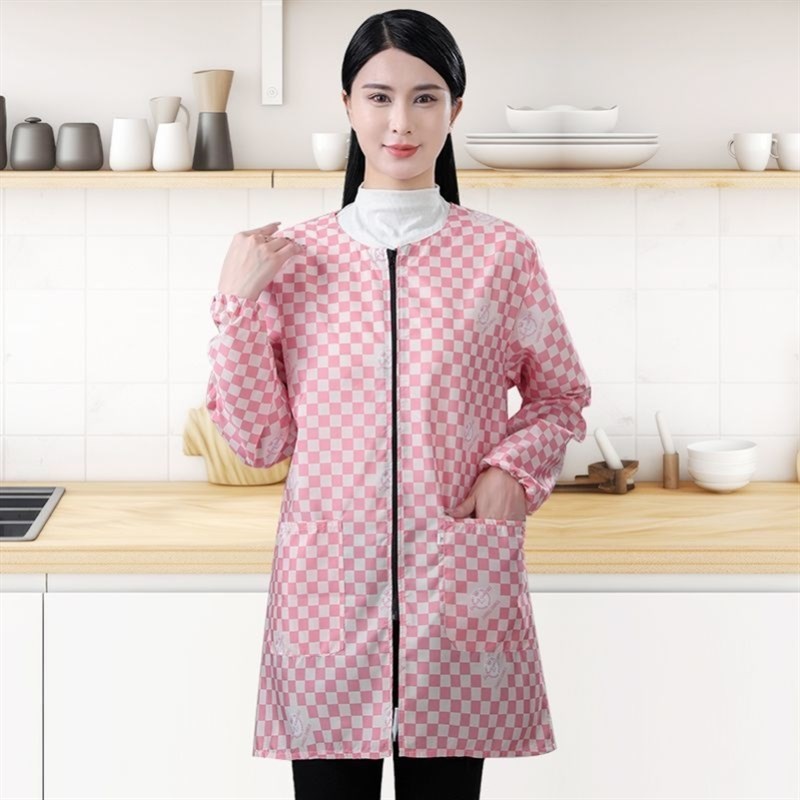 短款大褂无帽罩衣大人围裙家用厨房做饭女外穿防水防油工作服耐脏