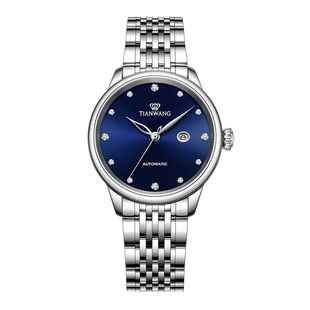 天王光韵系列正品女士手表时尚带日历手表女钢带自动机械表51305