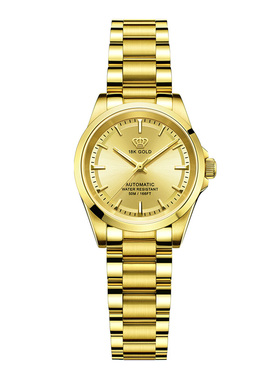 天王恒隽系列18K金皇冠logo情侣手表正品钢带机械手表男女款51591